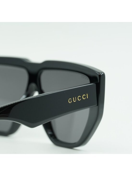 Gucci GG0997S 002 Sunglasses Black Shield Frame, Grey Lenses main image 10